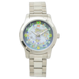 World Time Zones Cities Travel Wrist Watch Armbandsur