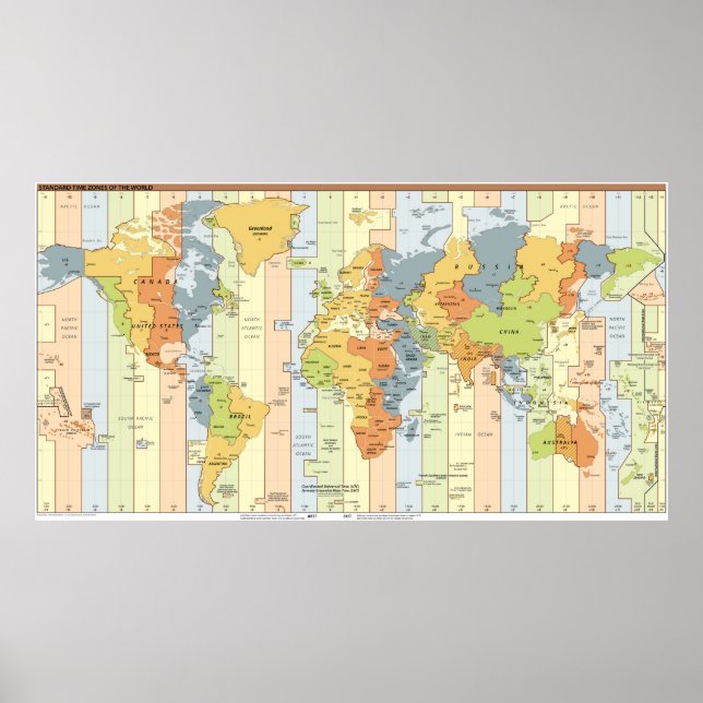 World Time Zones Poster (Framsidan)