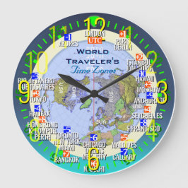 World Time Zones Stor Klocka