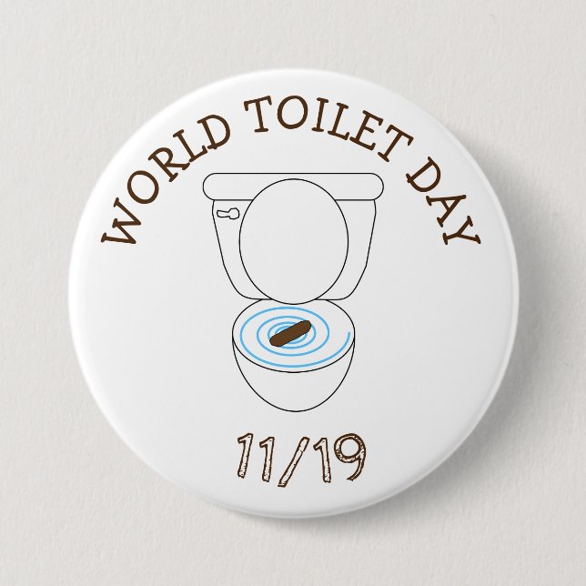 World Toilet Day November 19:e underbara Helgdagar Knapp (Framsida)