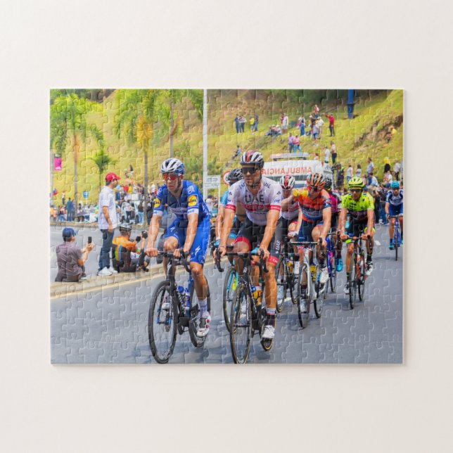 World Tour Cycling Tävling Jigszle Puzzle Pussel (Horisontell)
