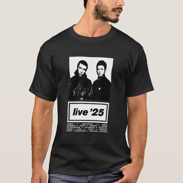 World Tour - Oasis Reunion Live 2025 T Shirt (Framsida)