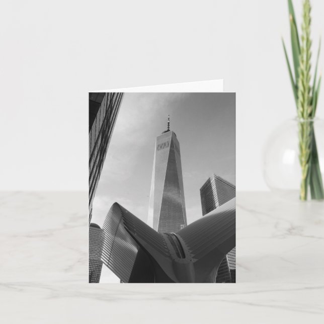 World Trade Center i Grått-mappat gratulationskort Kort (Framsida)