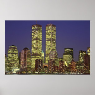 World Trade Center NYC i natt Poster