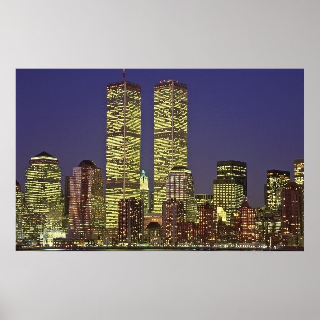 World Trade Center NYC i natt Poster (Framsidan)