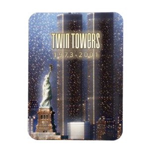 World Trade Center twin torn stilized Magnet