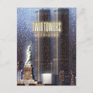 World Trade Center twin torn stilized Vykort