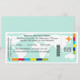 World Travel Boarding Pass Bröllop Biljett Inbjudningar