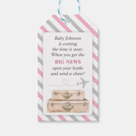 World Travel Flicka Shower Mini Flaska favor Presentetikett