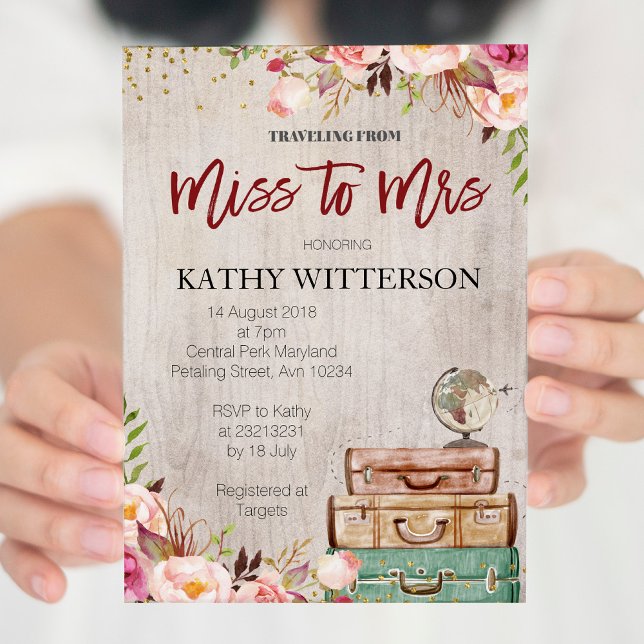 World Travel Inbjudningskort för möhippan (Skapare uppladdad)