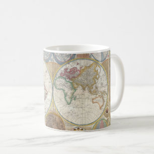 World Travel Karta Antique Vintage Kaffemugg