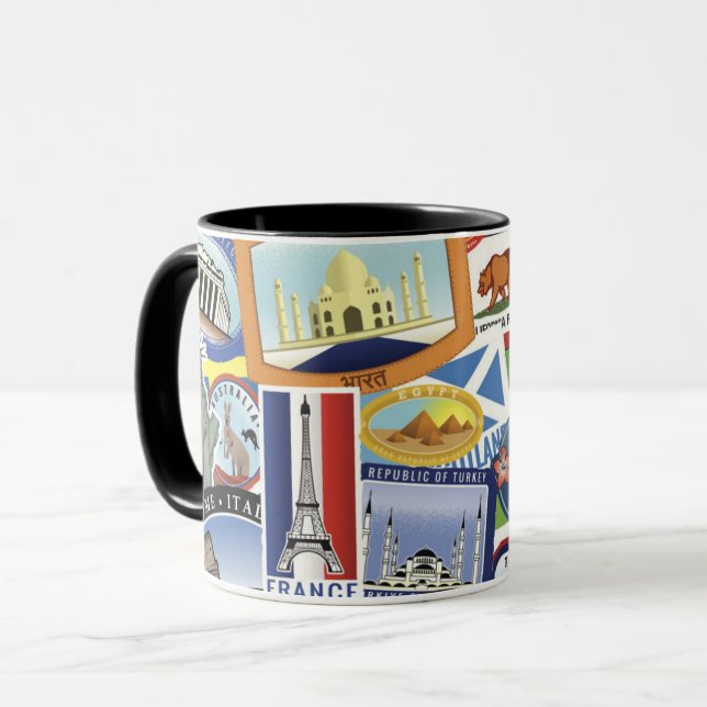 World Travel Mönster Mugg (Framsida vänster)