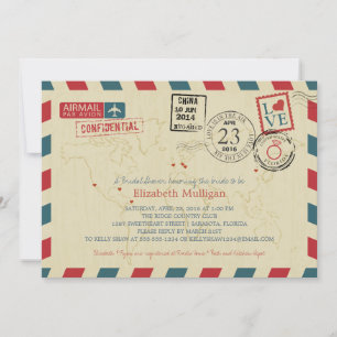 World Traveler Airmail   FLORIDA Möhippa Inbjudningar