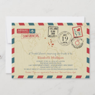 World Traveler Airmail   Möhippa Inbjudningar