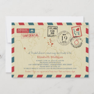 World Traveler Airmail   Möhippa Inbjudningar