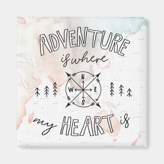 World Traveler | Äventyr är mitt hjärta Magnet (Framsidan)