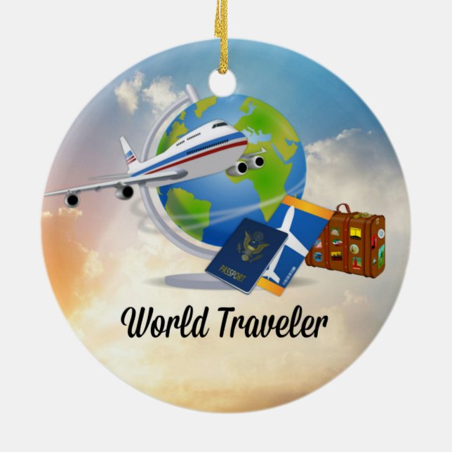World Traveler, design 2 Julgransprydnad Keramik (Baksidan)