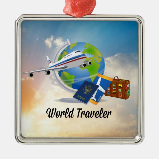 World Traveler - Design #2, Julgransprydnad Metall (Framsidan)