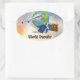 World Traveler, design 2 Ovalt Klistermärke (Bag)