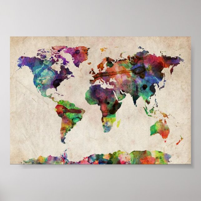 World traveler karta print poster (Framsidan)