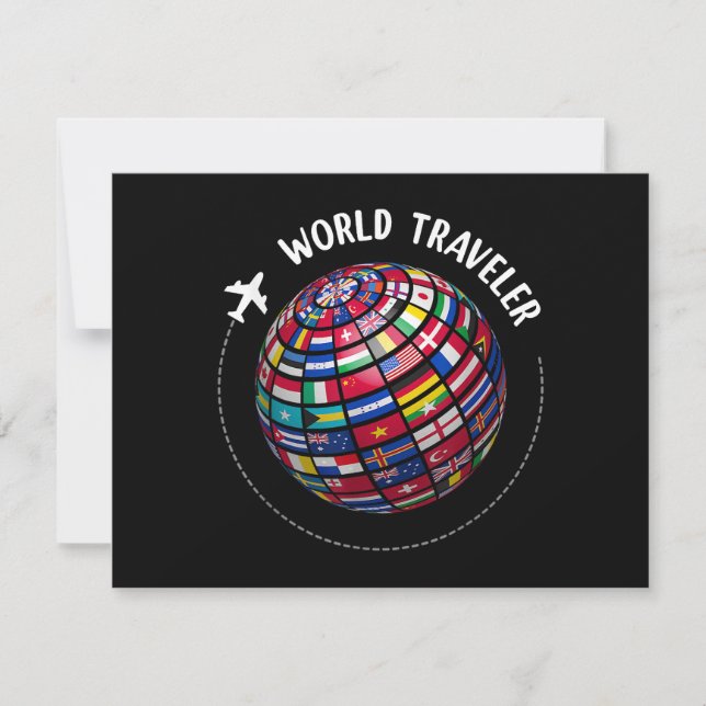 World Traveler Karta, Världs flaggor Traveler, Cou (Framsida)