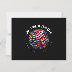 World Traveler Karta, Världs flaggor Traveler, Cou OSA Kort