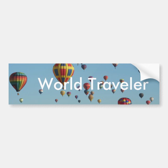 World Traveler Luftballong Bumper Sticker Bildekal (Framsidan)