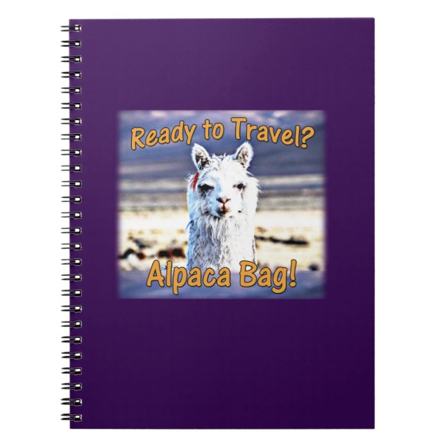 World Traveler - Lustigt Alpaca Bag Anteckningsbok (Framsidan)