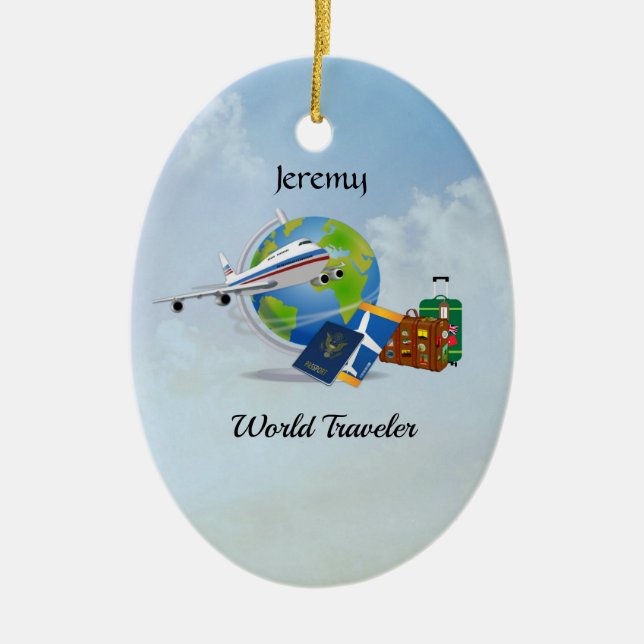 World Traveler-mall Julgransprydnad Keramik (Framsidan)