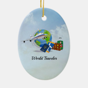 World Traveler, packad och redo att åka Julgransprydnad Keramik