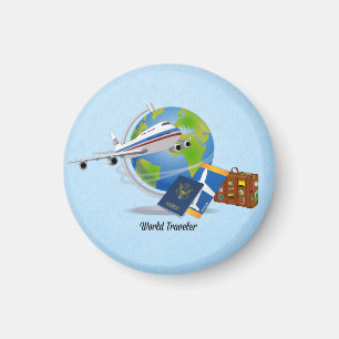 World Traveler, packad och redo att åka. Magnet