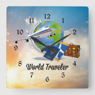 World Traveler, Packed and Redo to Go Fyrkantig Klocka