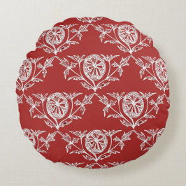 World Traveler Red & White Rund Kudde