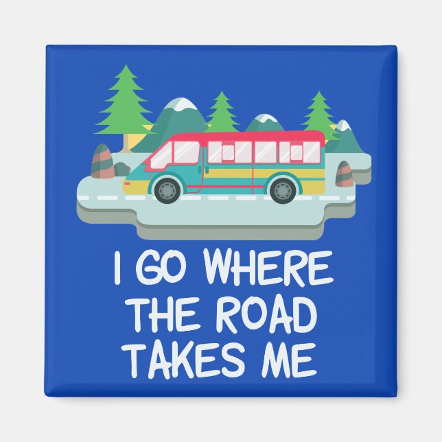 World Traveler RV Camper Road Resa Vacation Magnet (Framsidan)