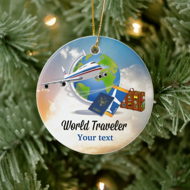 World Traveler TEMPLATE Ceramic Ornament (Träd)