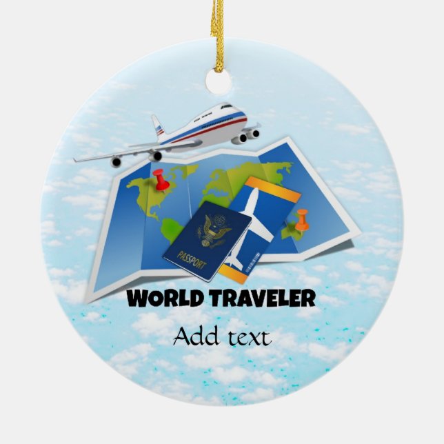 World Traveler Template Julgransprydnad Keramik (Baksidan)