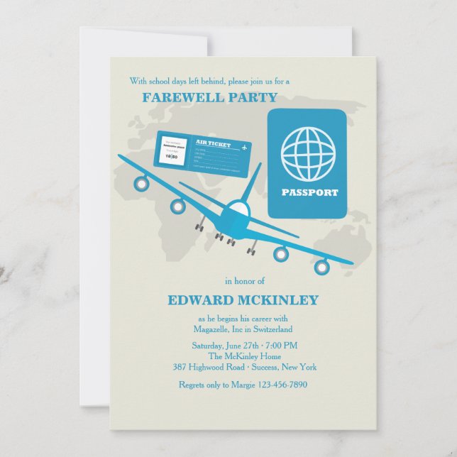 World Travels Farewell Party-inbjudan Inbjudningar (Framsida)