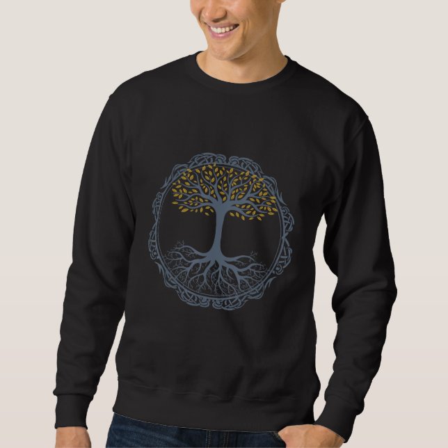 World tree Mythology Yggdrasil Norse Tree Of Life  Lång Ärmad Tröja (Framsida)