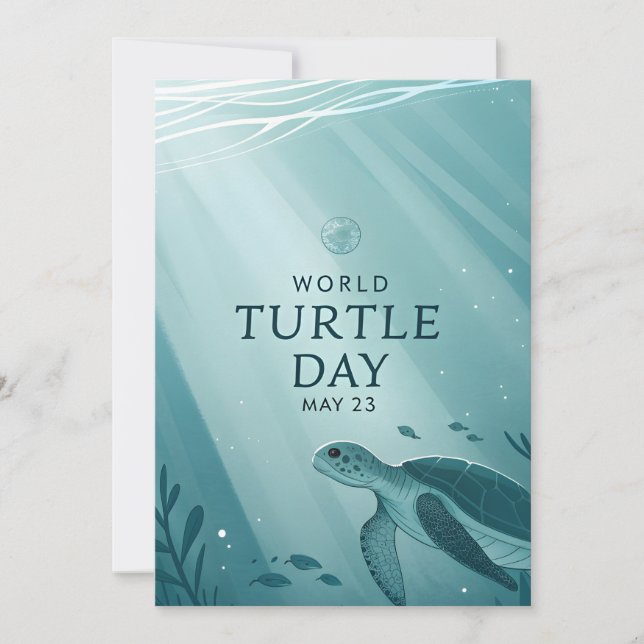 World Turtle Day Underwater Sea Turtle Art Julkort (Framsida)