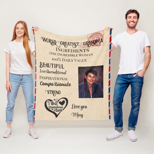 World Underbarare Grandma Fleece Blanket (På plats)