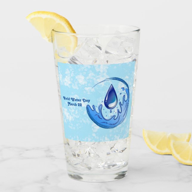 World Vatten Day Spara Vatten Spara Earth Glaskopp (Framsida Ice)