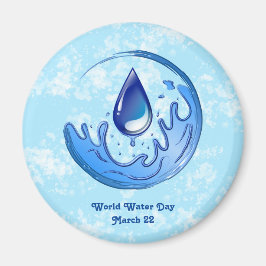 World Vatten Day Spara Vatten Spara Earth Magnet