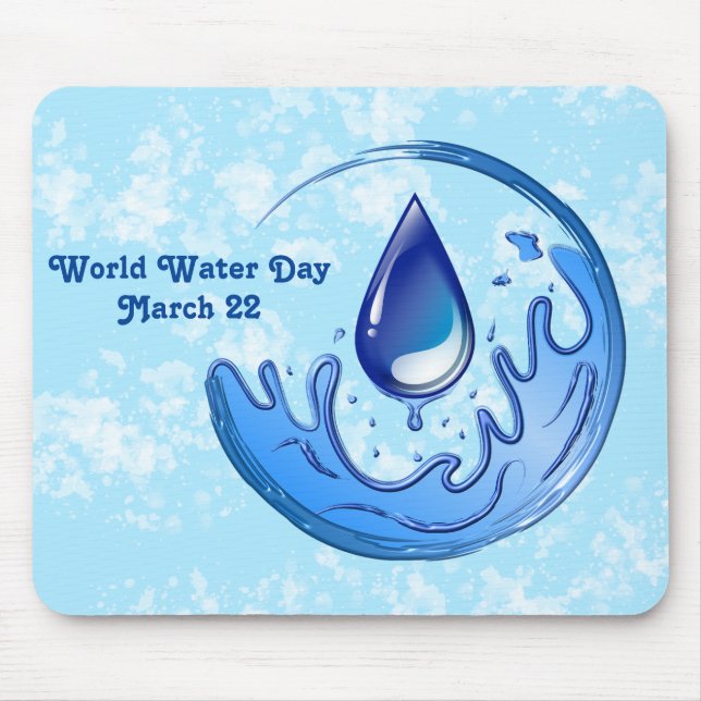 World Vatten Day Spara Vatten Spara Earth Musmatta (Framsidan)