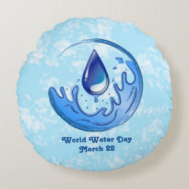 World Vatten Day Spara Vatten Spara Earth Rund Kudde