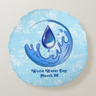 World Vatten Day Spara Vatten Spara Earth Rund Kudde