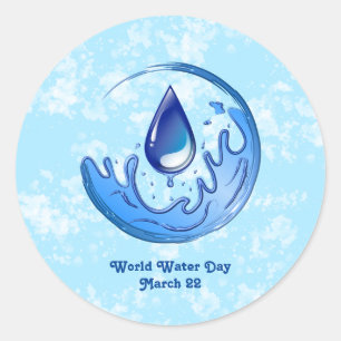 World Vatten Day Spara Vatten Spara Earth Runt Klistermärke