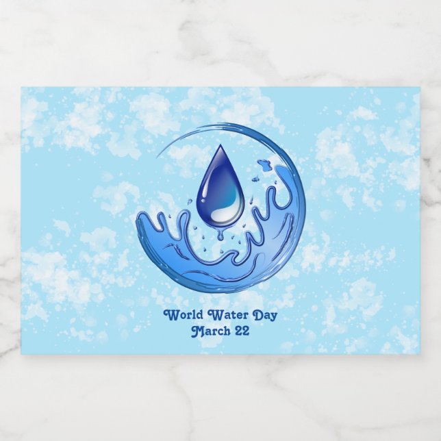 World Vatten Day Spara Vatten Spara Earth Spritflaskor Etikett (Enkel etikett)