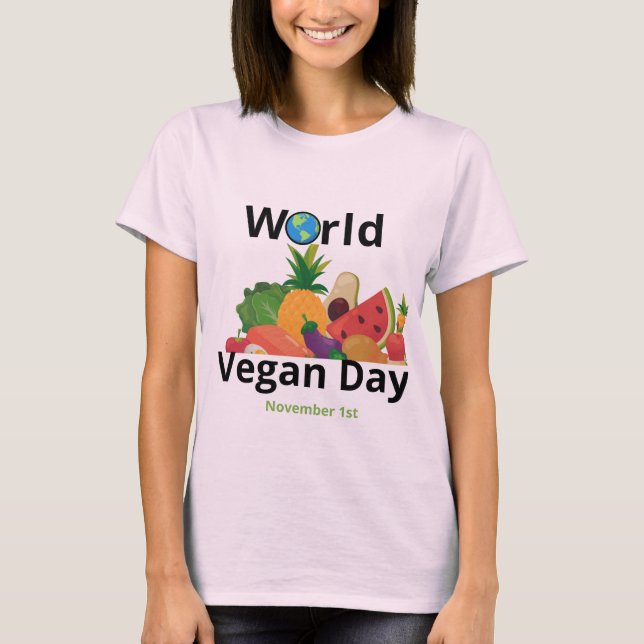 World Vegan Day T-Shirt Design (Framsida)