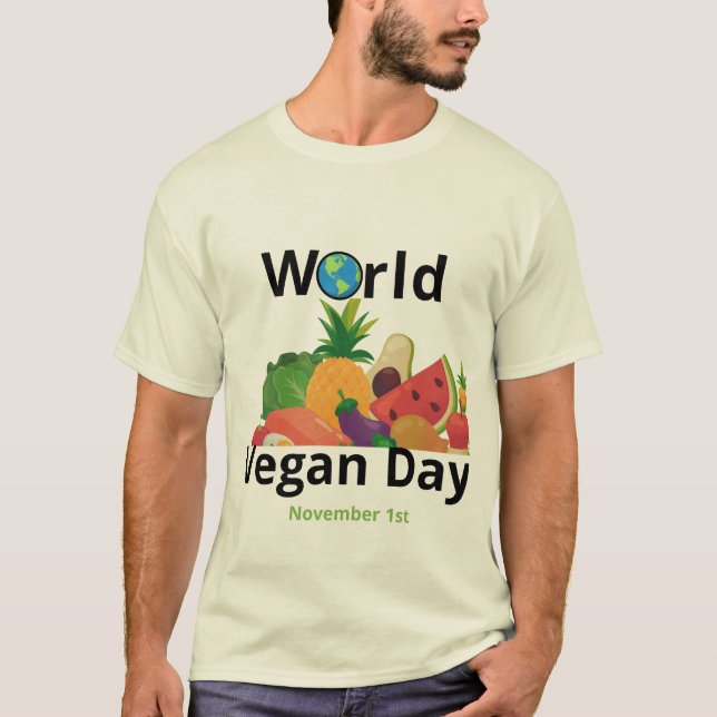World Vegan Day T-Shirt Design (Framsida)