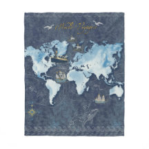 World Voyages Karta Fleece Blanket